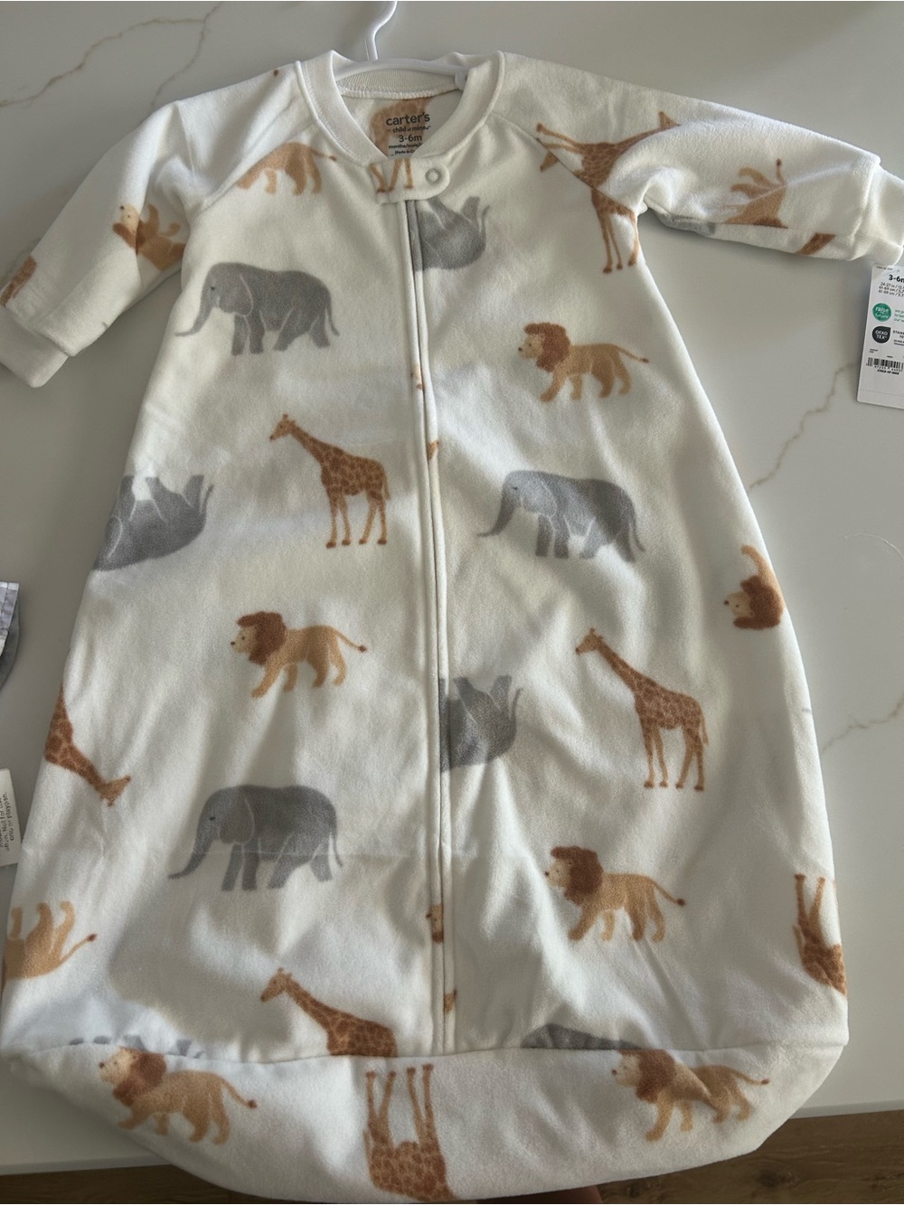 3-Carter's Sleep Sack with Giraffes, Blue & Gray